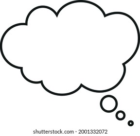 Trendy think bubble in flat style. vector illustration. Cloud line art