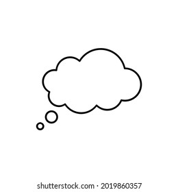 Trendy think bubble in flat style. Cloud line art. vector illustration