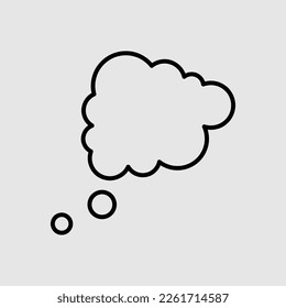 A la moda piensa en la burbuja de forma plana. Arte de línea en la nube, ilustración vectorial.eps
