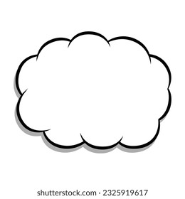 Trendy think bubble in flat style. Cloud line art. Vector illustration