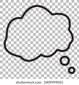 Trendy think bubble in flat style. Cloud line art. vector illustration