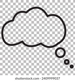 Trendy think bubble in flat style. Cloud line art. vector illustration