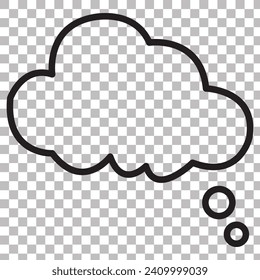 Trendy think bubble in flat style. Cloud line art. vector illustration