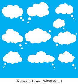 Trendy think bubble in flat style. Cloud line art. vector illustration