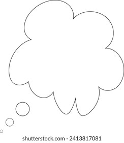 A la moda piensa en la burbuja de forma plana. Ilustración vectorial de líneas de nube