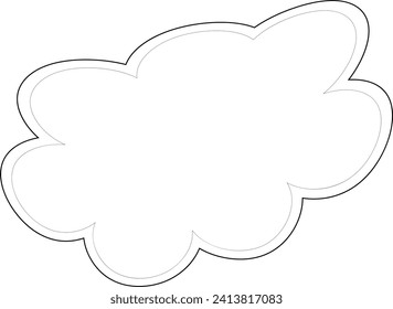 Trendy think bubble in flat style. Cloud line art. vector illustration
