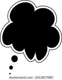A la moda piensa en la burbuja de forma plana. Ilustración vectorial de líneas de nube