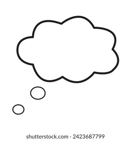 Trendy think bubble in flat style. Cloud line art. vector illustration,7891
