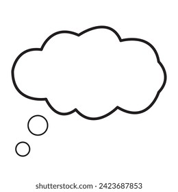 Trendy think bubble in flat style. Cloud line art. vector illustration,7891