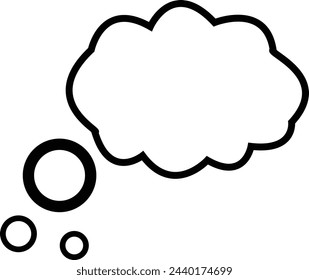 Trendy think bubble in flat style. Cloud line art. Thought bubble icon, Think or speech bubble line vector, Cloud speech bubbles isolated on transparent background, for apps and websites and ui.