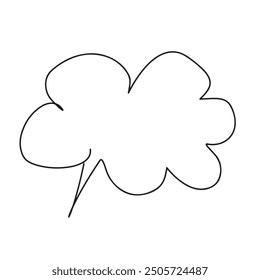 Trendy think bubble in flat style. Cloud line art. vector illustration