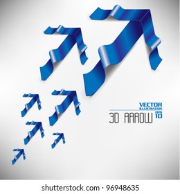 trendy three dimensional blue arrow design