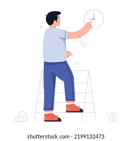 Trendzeitmanagement-Flach-Illustration