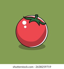 Trendy Tomato Vegetable With Green Background