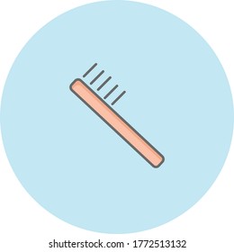 Trendy toothbrush icon on blue background for web and mobile graphic.