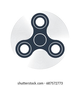trendy toy for fun spinner for rotating fingers. Vector contour black icon.
