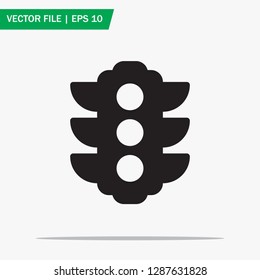 Trendy traffic light icon in flat style isolated on grey background. Big traffic light symbol for personal and commercial use. Vector illustration. Eps10.