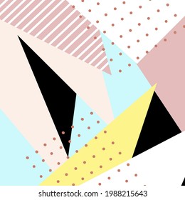 Trendy triangle seamless pattern in Memphis style for fashion print, wallpaper, gift wrapping paper etc.