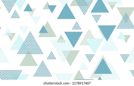 Trendy triangle shapes seamless pattern vector design. Geometric print. Colorful triangles motion backdrop. Triangular shapes scandinavian seamless pattern.
