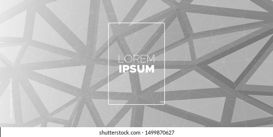Trendy Triangles Background. Modern Polygon Pattern. Futuristic 3d Business Design. Gray Geometric Texture. Triangles Wallpaper. Monochrome Polygon Layout. Geometric Shapes. Triangular Background.