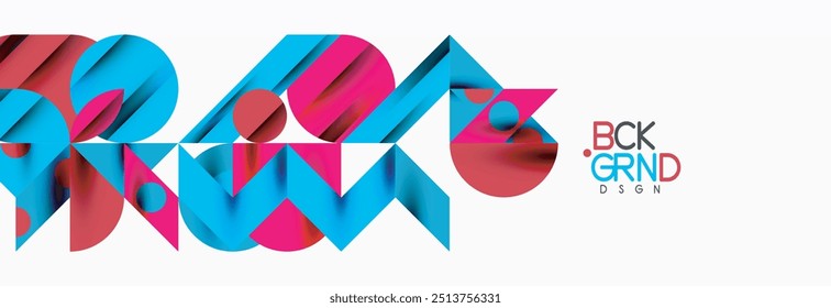 Trendy triangles lines, round elements and circles. Vector Illustration For Wallpaper, Banner, Background, Card, Book Illustration, landing page