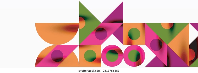 Trendy triangles lines, round elements and circles. Vector Illustration For Wallpaper, Banner, Background, Card, Book Illustration, landing page