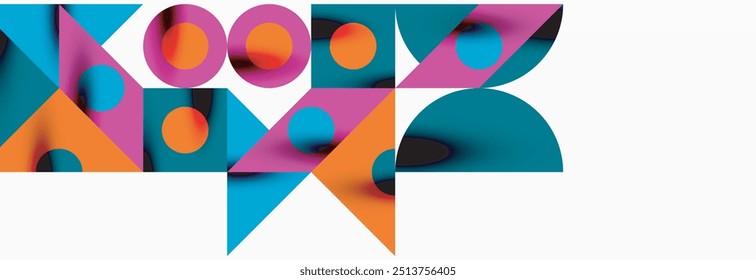 Trendy triangles lines, round elements and circles. Vector Illustration For Wallpaper, Banner, Background, Card, Book Illustration, landing page