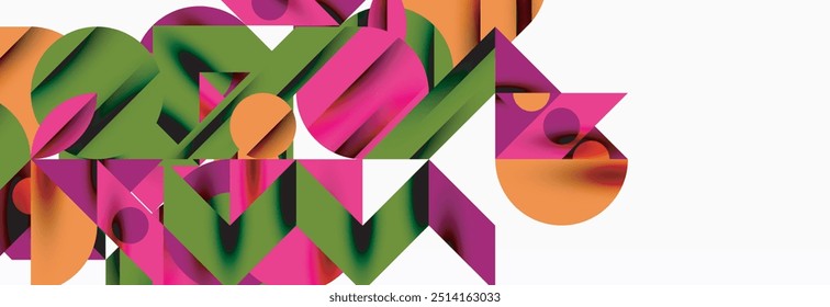 Trendy triângulos linhas, elementos redondos e círculos. Ilustração vetorial para papel de parede, banner, plano de fundo, cartão, ilustração de livro, página inicial