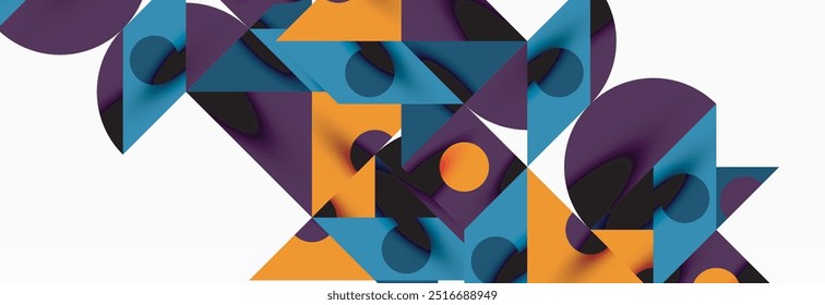 Trendy triangles lines, round elements and circles. Vector Illustration For Wallpaper, Banner, Background, Card, Book Illustration, landing page