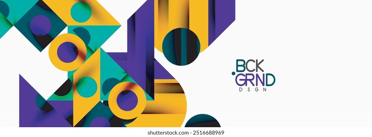 Trendy triangles lines, round elements and circles. Vector Illustration For Wallpaper, Banner, Background, Card, Book Illustration, landing page