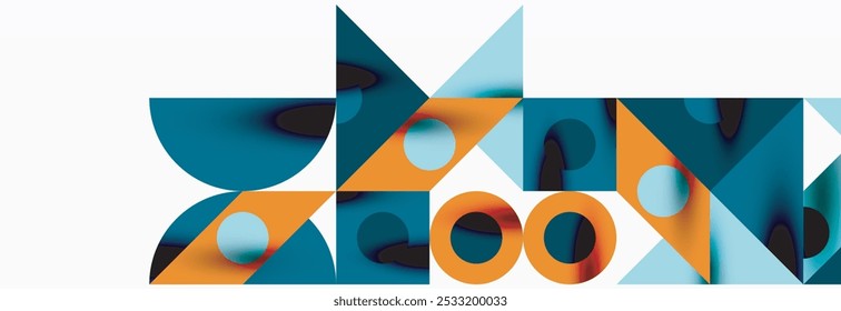 Trendy triângulos linhas, elementos redondos e círculos. Ilustração vetorial para papel de parede, banner, plano de fundo, cartão, ilustração de livro, página inicial