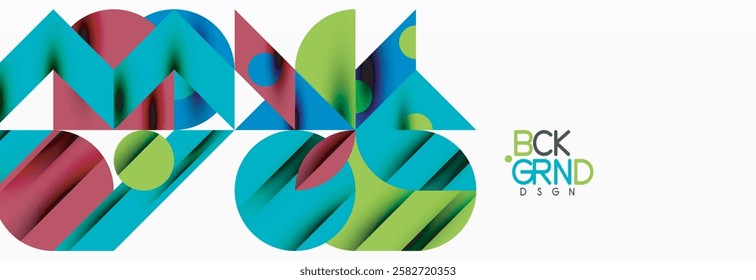 Trendy triangles lines, round elements and circles. Vector Illustration For Wallpaper, Banner, Background, Card, Book Illustration, landing page