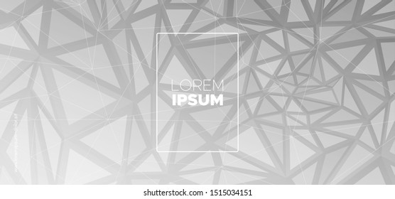 Trendy Triangles Wallpaper. Modern Polygon Layout. Futuristic Vector Illustration. Gray Geometric Texture. Triangles Background. Monochrome Polygon Poster. Geometric Banner. Triangular Background.