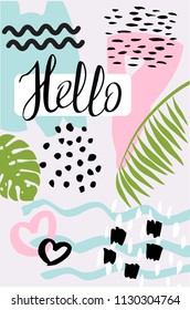 Tapa trópica de moda. Diseñar fondos florales para folletos, tarjetas, invitación, folleto y promoción. Ilustración del vector