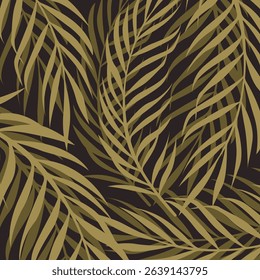 Trendy tropical background. Beige palm leaves vector backdrop idea for textile, home decor, banner, template, banner, poster, post card. Vector illustration. 