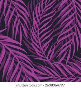 Trendy tropical background. Pink palm leaves vector backdrop idea for textile, home decor, banner, template, banner, poster, post card. Vector illustration. 