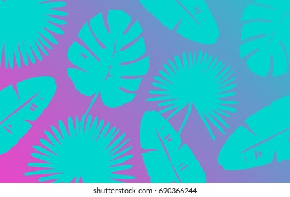 Trendy Tropical Leaves Background