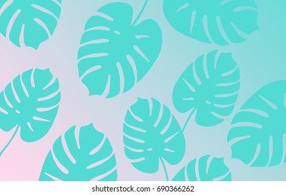 Trendy Tropical Leaves Background