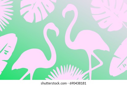 Trendy Tropical Leaves Background