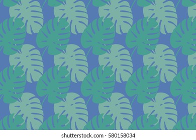 Trendy Tropical Leaves Background. Vector Pattern.