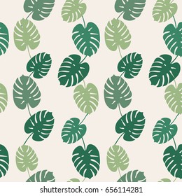 Trendy Tropical Leaves Background Vector Pattern Stock Vector (Royalty ...