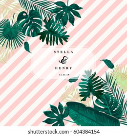 Trendy Tropical Leaves Vector Design