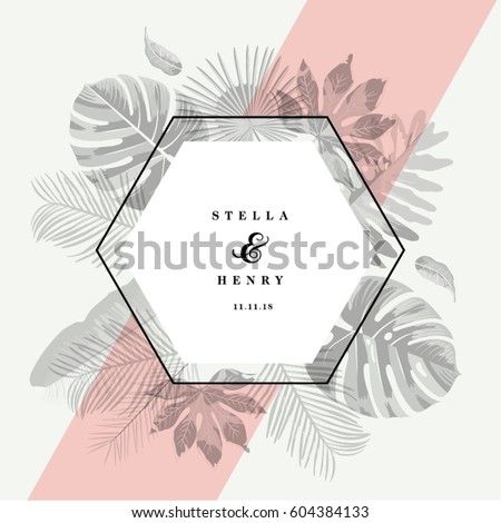 Trendy Tropical Leaves Vector Design