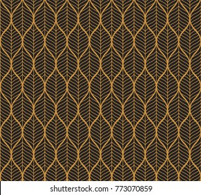 Trendy Tropical Leaves Vector Seamless Pattern. Floral organic background.