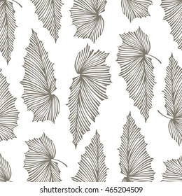 Trendy tropical seamless pattern. Exotic leaves vector illustration. Design artistic element for card, print, wallpaper, invitation.