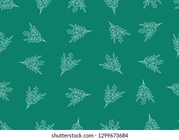 Trendy Tropical Seamless Pattern for textile on Green Color Background