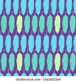 Trendy Tropical Vector Seamless Pattern. Feather Monstera Dandelion Banana Leaves Tropical Seamless Pattern. Beautiful Male Shirt Female Dress Texture. Drawn Floral Background. Nice Summer Fashion.