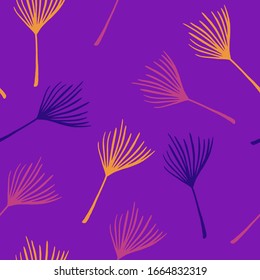 Trendy Tropical Vector Seamless Pattern. Banana Leaves Feather Monstera Dandelion Tropical Seamless Pattern. Doodle Floral Background. Elegant Male Shirt Female Dress Texture. Fine Summer Textile.