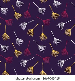 Trendy Tropical Vector Seamless Pattern. Nice Summer Fabrics. Doodle Floral Background. Feather Monstera Dandelion Banana Leaves Tropical Seamless Pattern. Elegant Male Shirt Female Dress Texture.