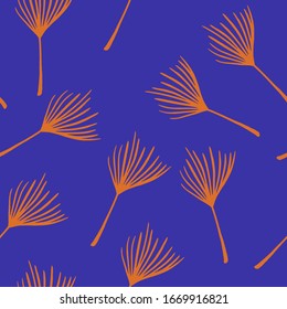 Trendy Tropical Vector Seamless Pattern. Beautiful Male Shirt Female Dress Texture. Doodle Floral Background. Fine Summer Fabrics. Banana Leaves Feather Dandelion Monstera Tropical Seamless Pattern.